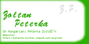 zoltan peterka business card